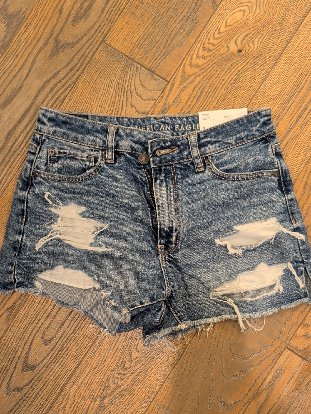 American Eagle Outfitters Blue Distressed Denim Cutoff Shorts